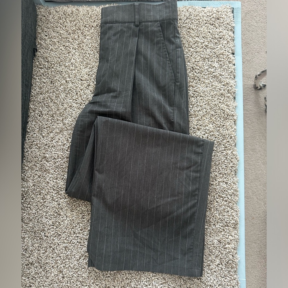 Gray with white stripes work pants